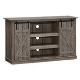 Farmhouse Wood TV Stand for TVs up to 60 Inch with Sliding Barn Doors