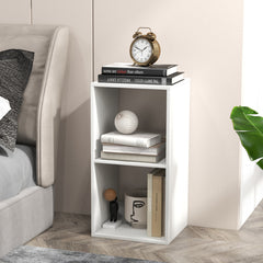 2 Cube Bookshelf with Back Guardrail for Living Room Bedroom