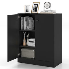 2-Door Modern Floor Storage Cabinet with 3-Tier Shelf