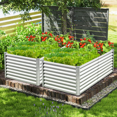 6 x 3 x 2 Feet Metal Rectangular Raised Garden Bed with Open Bottom Design