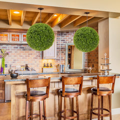 2 PCS 20 Inch Artificial Plant Boxwood Topiary Ball