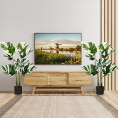 2 Pack 4 Feet Artificial Monstera Deliciosa Plants for Home Office