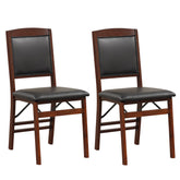 Set of 2 Folding Dining Chairs with Padded Seat and High Backrest