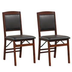 Set of 2 Folding Dining Chairs with Padded Seat and High Backrest