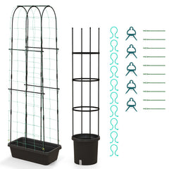 2 Pack Garden Planters with Trellis Cucumber Trellis Tomato Cage
