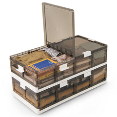 2 Pack Stackable Storage Containers Rolling Plastic Storage Bins