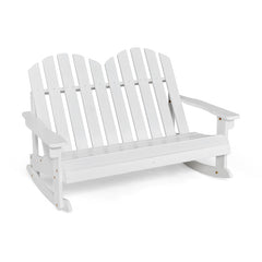 Outdoor 2 Person Kid Adirondack Rocking Chair Backrest Armrest Solid Wood Coffee