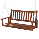 2-Person Wooden Outdoor Porch Swing with 500lbs Weight Capacity