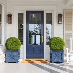 2 Pieces 20 Inches Artificial Sun-Protective Topiary Spheres for Patio Garden Front Door Balcony Backyard