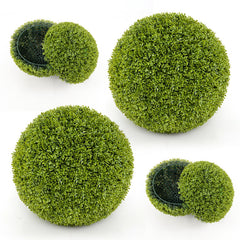 2 Pieces 20 Inches Artificial Sun-Protective Topiary Spheres for Patio Garden Front Door Balcony Backyard