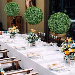 2 Pieces 16"/20" Artificial Plant Boxwood Topiary Ball for Patio Garden Front Door Balcony Backyard