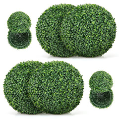 2 Pieces 16"/20" Artificial Plant Boxwood Topiary Ball for Patio Garden Front Door Balcony Backyard