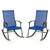 2 Pieces Outdoor Rocking Chairs with Breathable Backrest