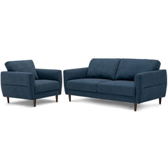 2 Pieces Modern Upholstered Sofa Set with Removable Cushion Covers