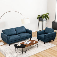 2 Pieces Modern Upholstered Sofa Set with Removable Cushion Covers
