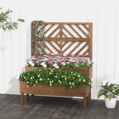 2-Tier Raised Garden Bed with Trellis