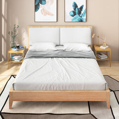 2 Pieces 2 Tiers Bamboo Nightstand for Living Room Bedroom