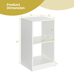 Set of 2 2-Tier Bookcase with Anti-toppling Device