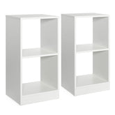 Set of 2 2-Tier Bookcase with Anti-toppling Device