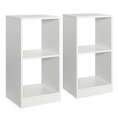 Set of 2 2-Tier Bookcase with Anti-toppling Device