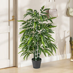 2 Pack Fake Bamboo Leave Tree with 3 PE Bamboo Trunk