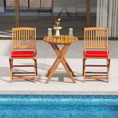 Outdoor Folding Chairs with Seat Cushions Set of 2