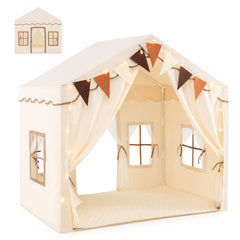 3-4 Kids Large Play Tent House with 2 Opening Doors and Star Lights
