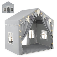 3-4 Kids Large Play Tent House with 2 Opening Doors and Star Lights