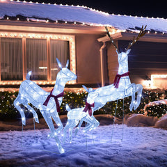 3-Piece Christmas Pre-Lit Lighted Reindeer Family Set