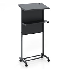 3-Position Height Adjustable Lectern Table with Tilted Tabletop