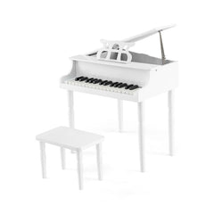 30-Key Wood Toy Kids Grand Piano with Bench and Music Rack