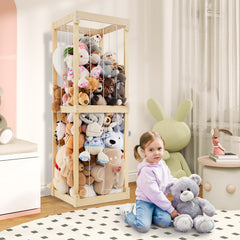 300L Large Stuffed Animal Storage with Open Top and Elastic Cords