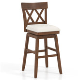 30 Inch Bar Stool with Contoured Backrest and Swivel Padded Seat