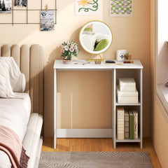 31.5 Inch Modern Home Office Desk with 2 Compartments