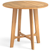 31.5 Inches Patio Dining Table with Slatted Tabletop and X-shaped Frame