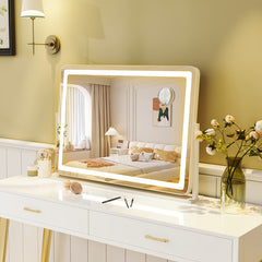 32 x 22 Inch Large Makeup Vanity Mirror with 3-Color Lighting Mode