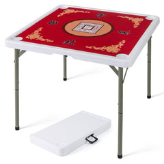 35 Inch 4 Player Game Card Folding Mahjong Table with Cup Holders