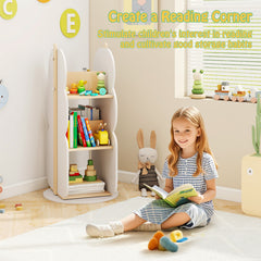 360° Kid's Rotating Bookshelf Toy Storage Organizer with 5 Shelves