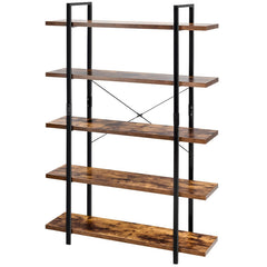 3/5 Tiers Industrial Bookcase with Metal Frame for Home Office