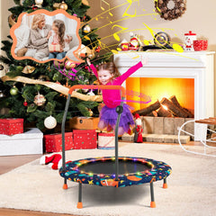 36 Inch Mini Trampoline with Colorful LED Lights and Bluetooth Speaker