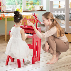 37 Keys Music Piano with Microphone Kids Piano Keyboard with Detachable Music Stand