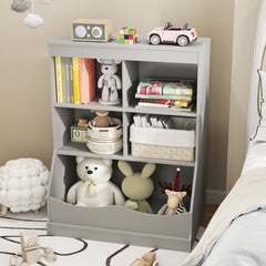 3-Tier kids Multi-Functional Bookcase with 5 Open Storage Compartments