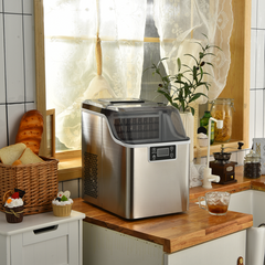 Portable Countertop Ice Maker with Ice Scoop and Basket