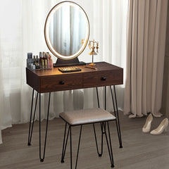 Industrial Makeup Dressing Table with 3 Lighting Modes
