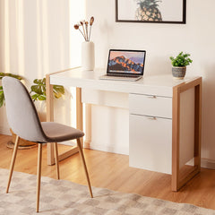 Modern Computer Desk Writing Workstation with Cabinet and Drawer