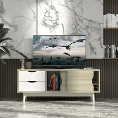 TV Console Cabinet with Drawers and Sliding Doors for TVs Up to 60 Inch