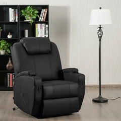 PU Leather Power Lift Recliner Chair with Massage and Heat for Elderly