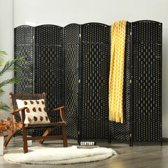 6 Feet 6-Panel Weave Folding Fiber Room Divider Screen