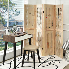 4-Panel Pegboard Display 5 Feet Tall Folding Privacy Screen