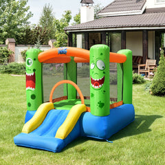 Inflatable Castle Bounce House Jumper Playhouse with Slider for Kids